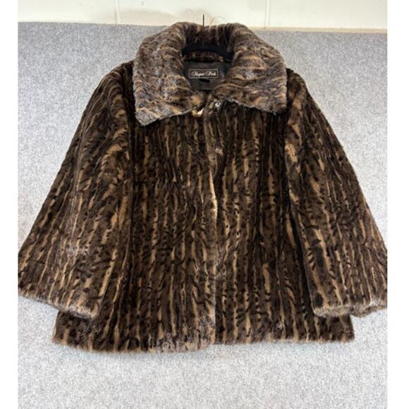 Regent Park Jackets & Blazers - VTG Regent Park Leopard Cheetah Faux Fur Coat Womens Large Animal Print Winter